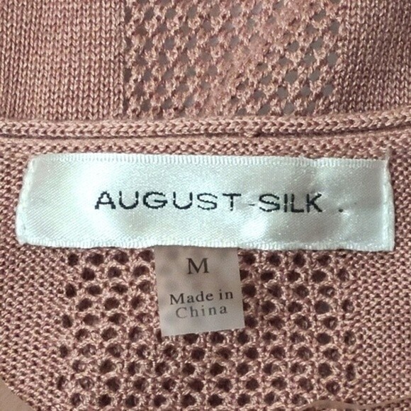 August Silk Womens Open Knit Drape Front Viscose Cardigan Size M - Picture 14 of 15